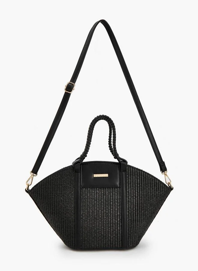 Peppermint Textured Tote Bag With Double Handle